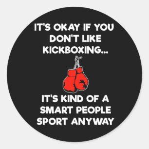 Adesivo Redondo Presente de Kickboxing - Kickboxer Inteligente Eng