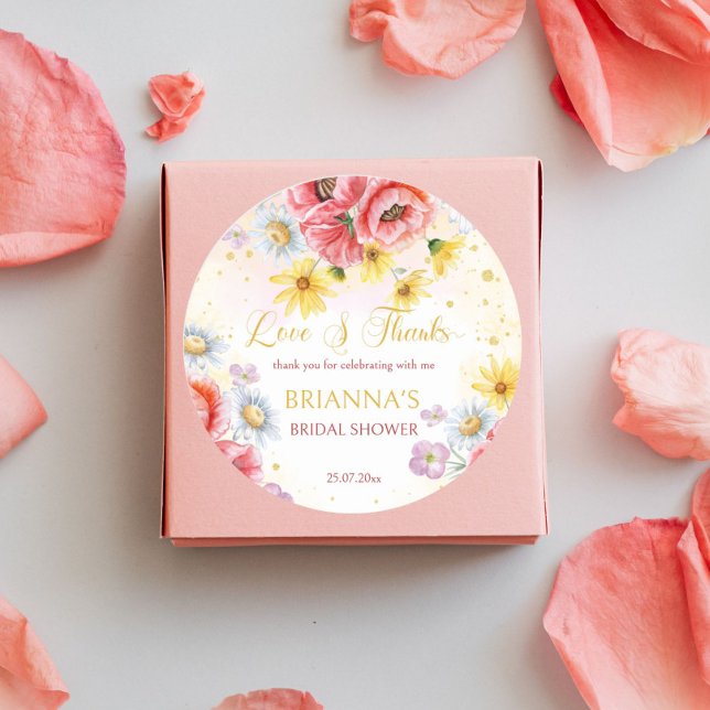 Adesivo Redondo Presente de lembrancinha para chá de noiva com pap (Criador carregado)