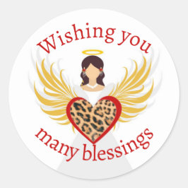 Adesivo Redondo Presente de Leopard Wings no Anjo do Natal