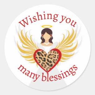 Adesivo Redondo Presente de Leopard Wings no Anjo do Natal