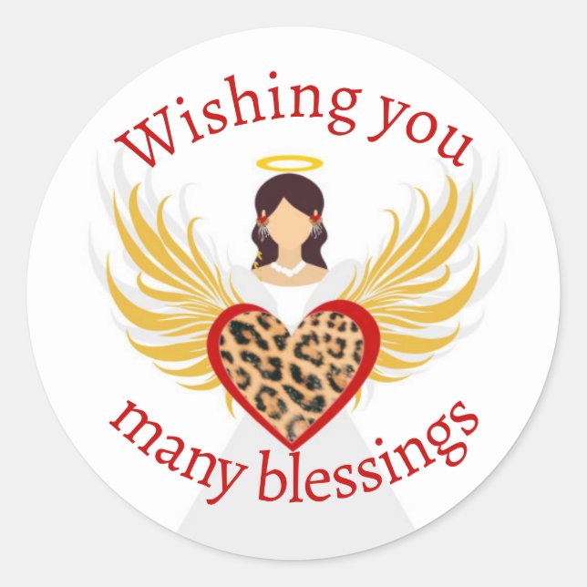 Adesivo Redondo Presente de Leopard Wings no Anjo do Natal (Frente)