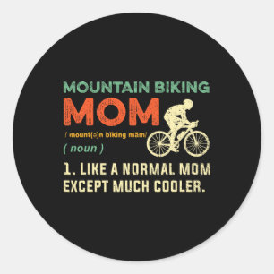 Adesivo Redondo Presente de Mãe de Ciclismo de Montanha Bicicleta