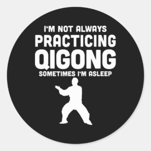 Adesivo Redondo Presente de Meditação Yoga Qi Gong Chi Kung Pratic