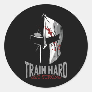 Adesivo Redondo Presente de Motivação de Gym com Helmet Sparta Spa