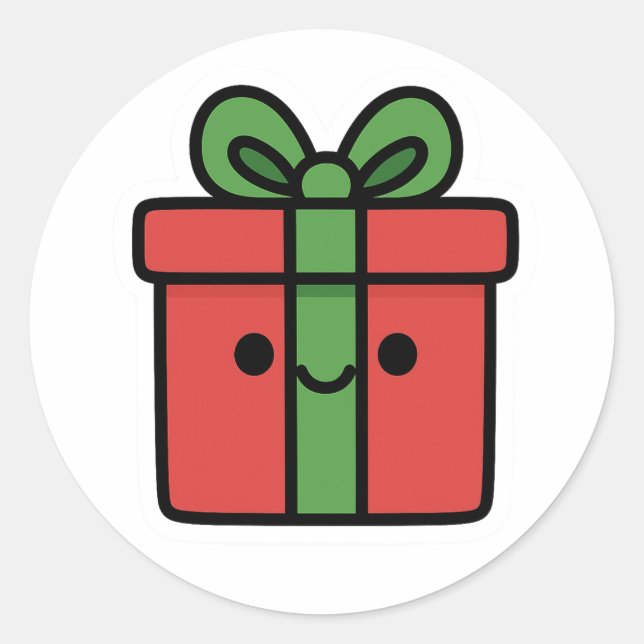Adesivo Redondo Presente de Natal (Frente)