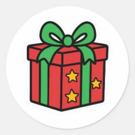 Adesivo Redondo Presente de Natal