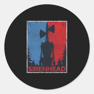 Adesivo Redondo Presente de Natal Assustador Siren Head Meme Gamer