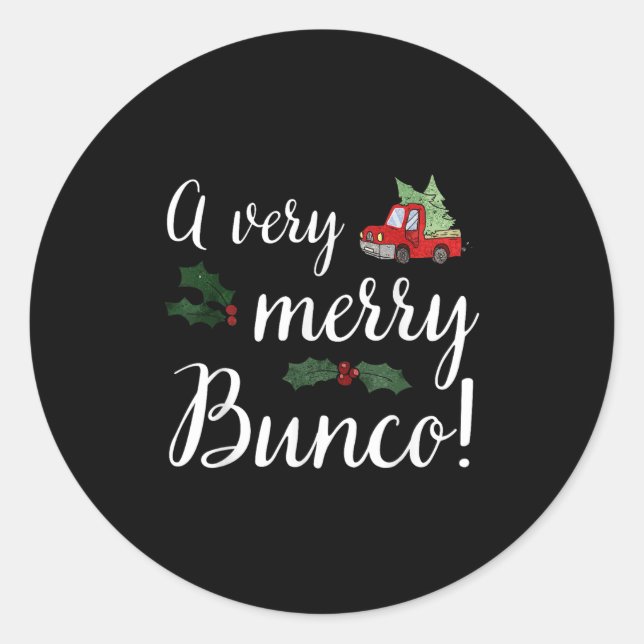 Adesivo Redondo Presente de Natal Bunco Muito Feliz Bunco (Frente)