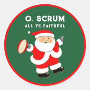 Adesivo Redondo Presente de Natal de Rugby
