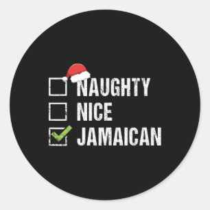 Adesivo Redondo Presente de Natal de Santa Hat jamaicano e malvado