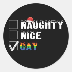Adesivo Redondo Presente de Natal LGBT Orgulho Gay Arco-íris Malva