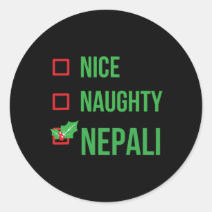 Adesivo Redondo Presente de Natal Nepali Funny Nepal Pajama