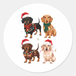Adesivo Redondo Presente de Natal para Mãe de Dachshund Amante do 
