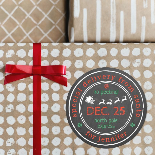 Adesivo Redondo Presente de Natal para Papais noeis de Entrega Esp (Criador carregado)