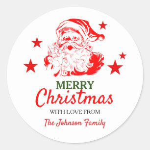 Adesivo Redondo Presente de Natal Personalizado Papai Noel