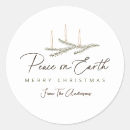 Adesivo Redondo Presente de Natal Personalizado para a Paz na Terr
