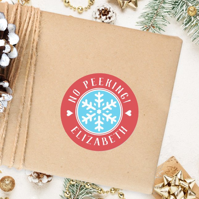 Adesivo Redondo Presente de Natal Vermelho Personalizado Sem Pequi (Criador carregado)