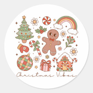 Adesivo Redondo Presente de Natal Vibrações de Natal