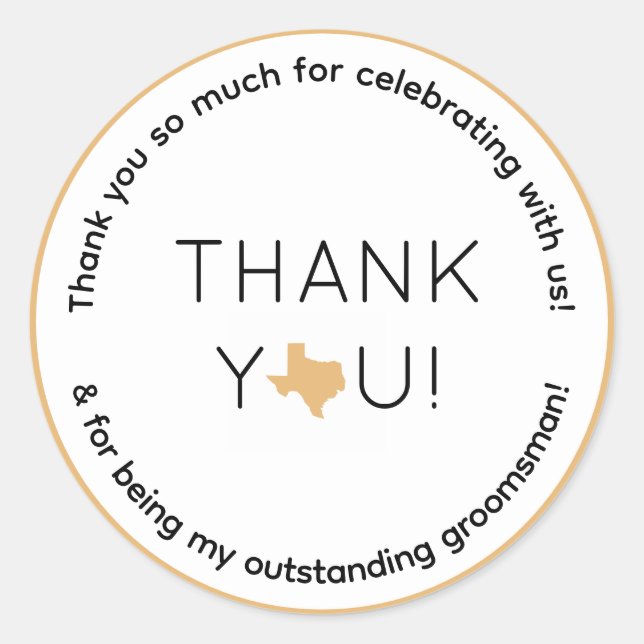 Adesivo Redondo Presente de Padrinho de casamento de Festa de casa (Frente)