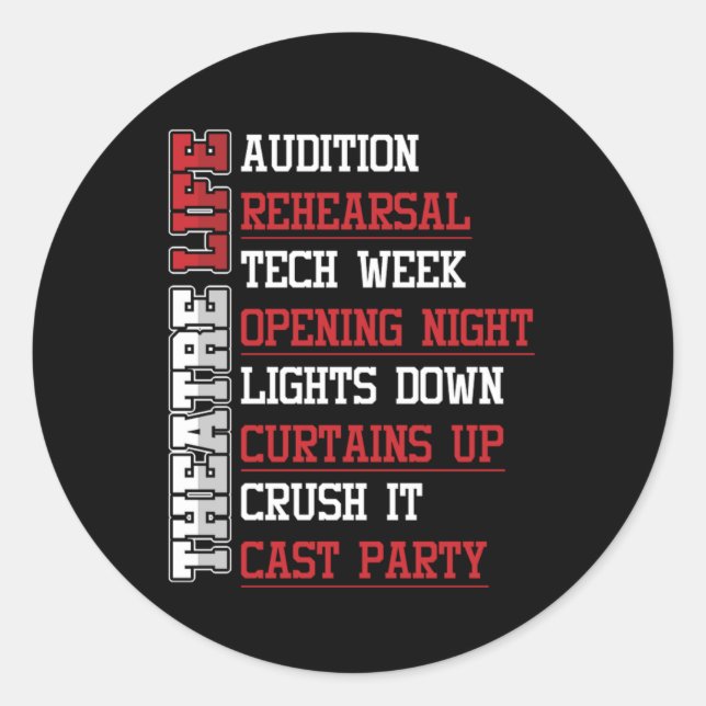 Adesivo Redondo Presente de Palco de Atriz de teatro de teatro (Frente)