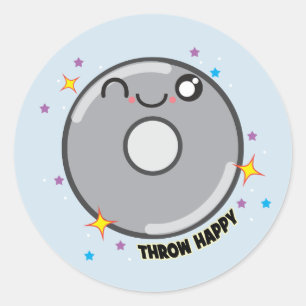 Adesivo Redondo Presente de palhetas para gargalo do Disco Kawaii
