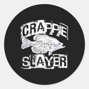 Adesivo Redondo Presente de pesca de Crappie engraçado peixe de ág