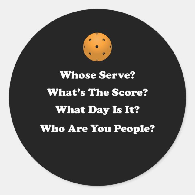 Adesivo Redondo Presente de Pickleball (Frente)