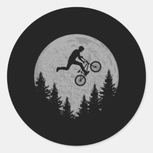 Adesivo Redondo Presente de piloto de estilo lunar de bicicleta de