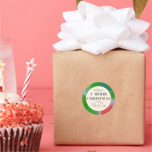 Adesivo Redondo Presente de quadro pintado verde e vermelho