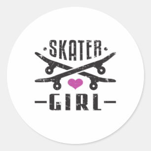 Adesivo Redondo Presente De Skate Do Skate Girl Sk8
