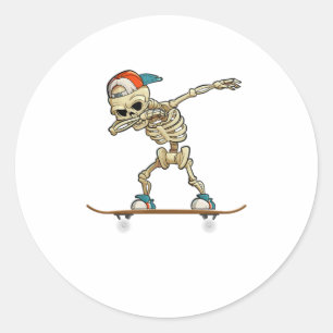 Adesivo Redondo Presente de Skeleton para Bater