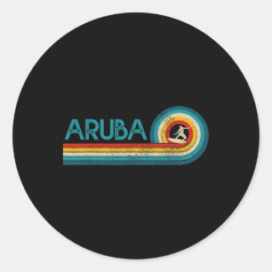 Adesivo Redondo Presente de Surf Vintage da Praia Aru para Surfist
