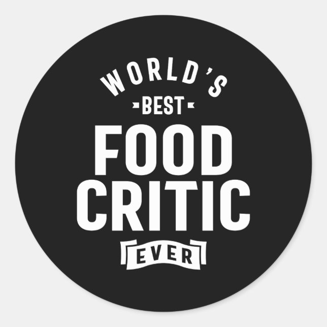 Adesivo Redondo Presente de Título de Trabalho Crítico de comida (Frente)