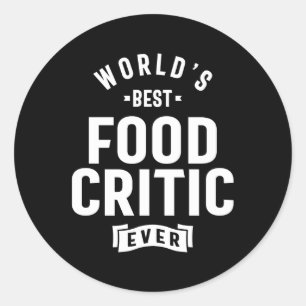 Adesivo Redondo Presente de Título de Trabalho Crítico de comida