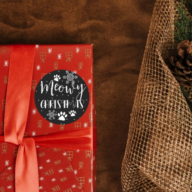 Adesivo Redondo Presente de tomate de Natal, PET, CAT personalizad (Criador carregado)