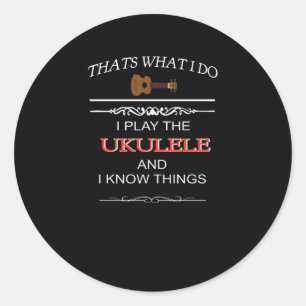Adesivo Redondo Presente de Ukulele Engraçado