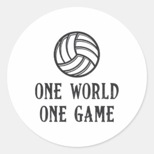 Adesivo Redondo Presente de Voleibol de Um Jogo Único Mundial