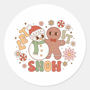 Adesivo Redondo Presente de Xmas que deixe nevar