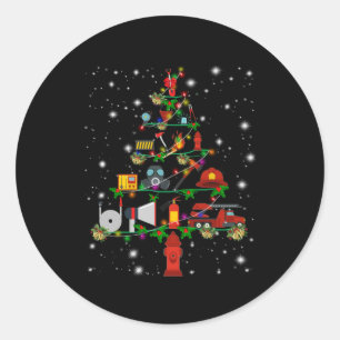 Adesivo Redondo Presente do Bombeiro  Feliz Natal para os Bombeiro