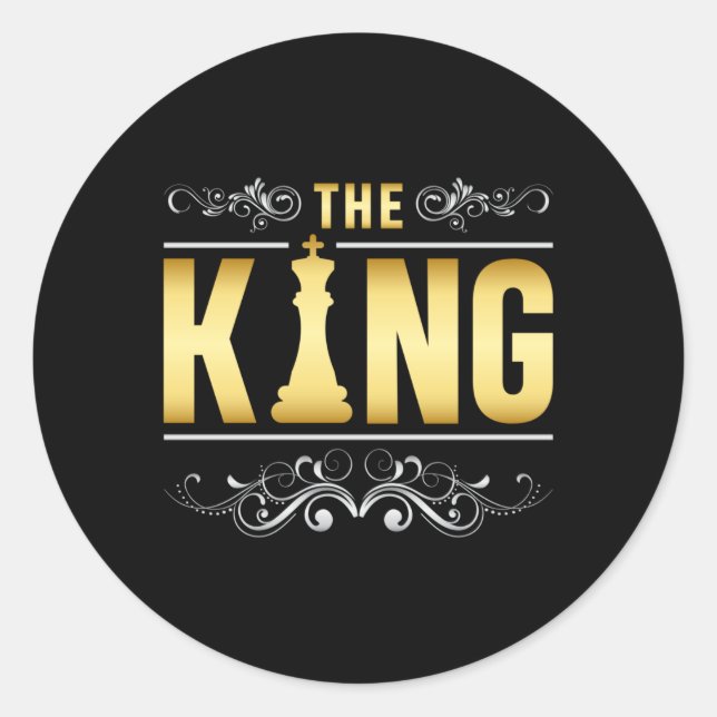 Adesivo Redondo Presente do Conselho do Xadrez Conselho King Check (Frente)