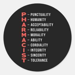 Adesivo Redondo Presente do Farmacêutico Técnico de Medicina da 