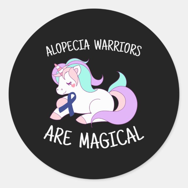 Adesivo Redondo Presente do Guerreiro de Unicorn Alopecia (Frente)