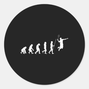Adesivo Redondo Presente do Jogador de Badminton da Evolução