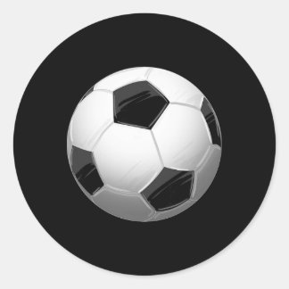 Adesivo Redondo Presente do jogador de futebol preto e branco Ll C