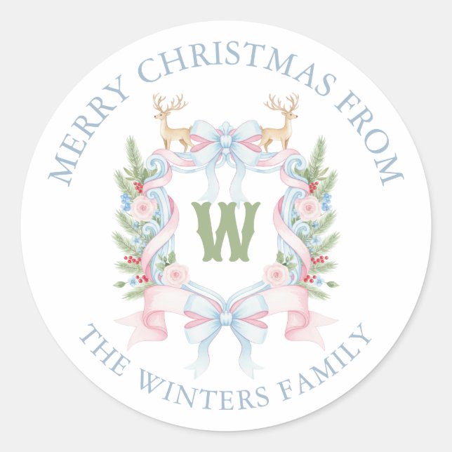 Adesivo Redondo Presente do Monograma do Primeiro Milênio (Frente)