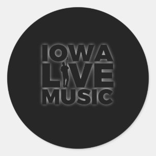 Adesivo Redondo Presente do Player de Música do Iowa Live