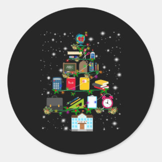 Adesivo Redondo Presente do professor | Árvore de Natal com relaçã