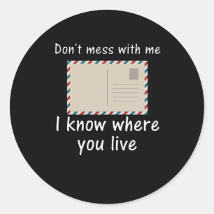 Adesivo Redondo Presente do trabalhador postal para o marinheiro