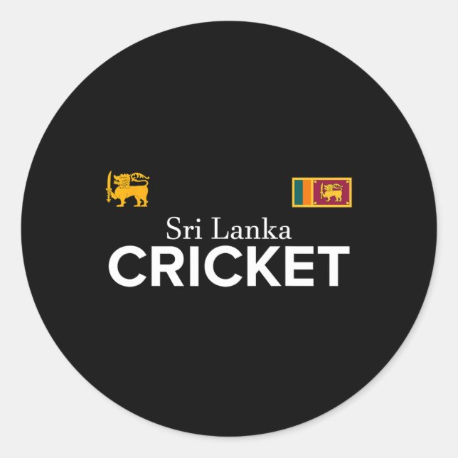 Adesivo Redondo Presente dos Melhores Fãs do Cricket Sri Lanka par (Frente)