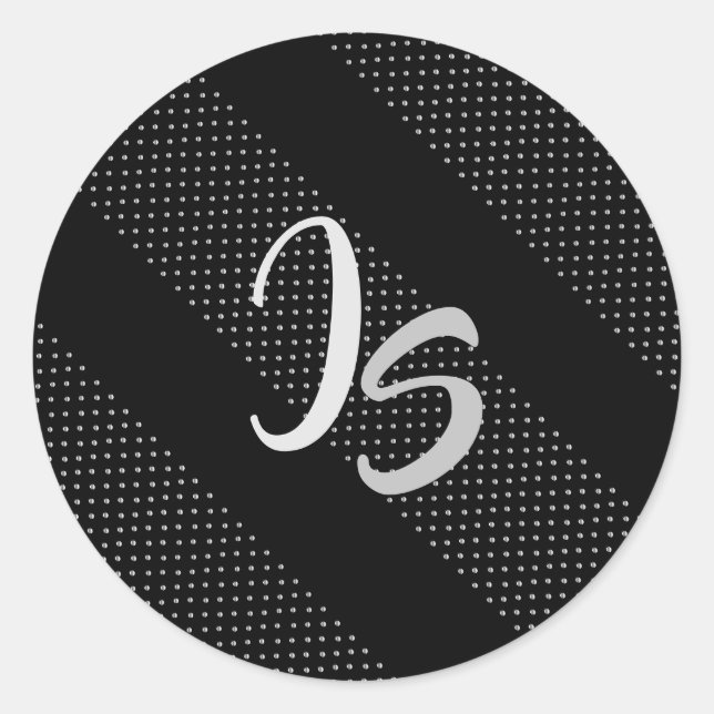 Adesivo Redondo Presente Elegante com Monograma Personalizado de P (Frente)